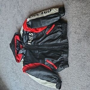 Yellow Wings Men's 100% Leather Styled in Italy Chicago Bulls Jacket  Pre-owned